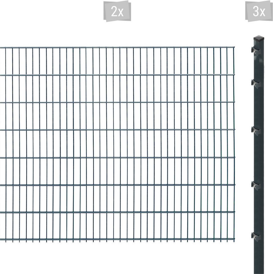 Arvotec Doppelstabmattenzaun ESSENTIAL 143 zum Einbetonieren, (Set), Zaunhöhe 143 cm, Zaunlänge 2 - 60 m von Arvotec