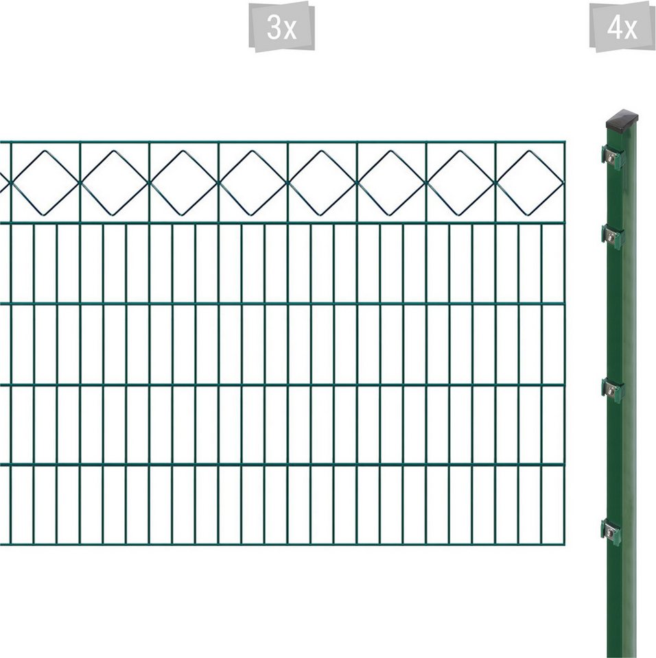 Arvotec Doppelstabmattenzaun EXCLUSIVE 100 zum Einbetonieren "Karo" mit Zierleiste, (Set), Zaunhöhe 100 cm, Zaunlänge 2 - 60 m von Arvotec