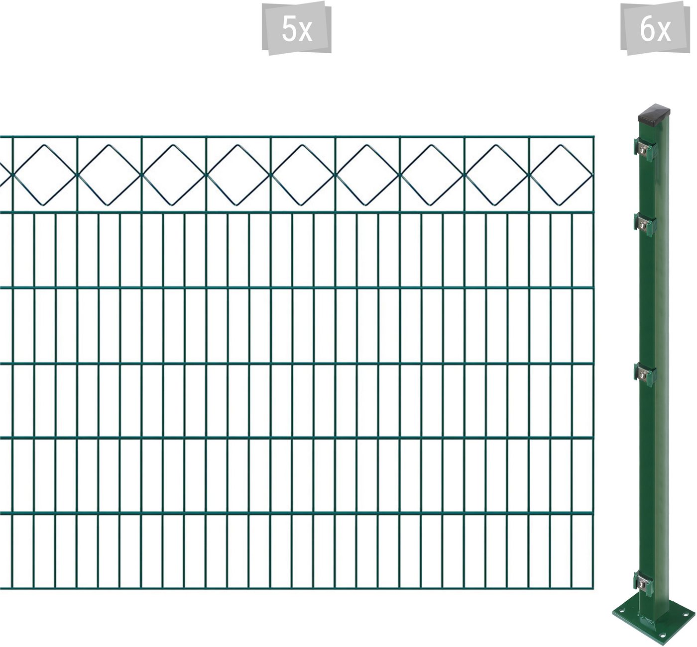 Arvotec Doppelstabmattenzaun EASY 120 zum Aufschrauben Karo" mit Zierleiste, (Set), Zaunhöhe 120 cm, Zaunlänge 2 - 60 m" von Arvotec