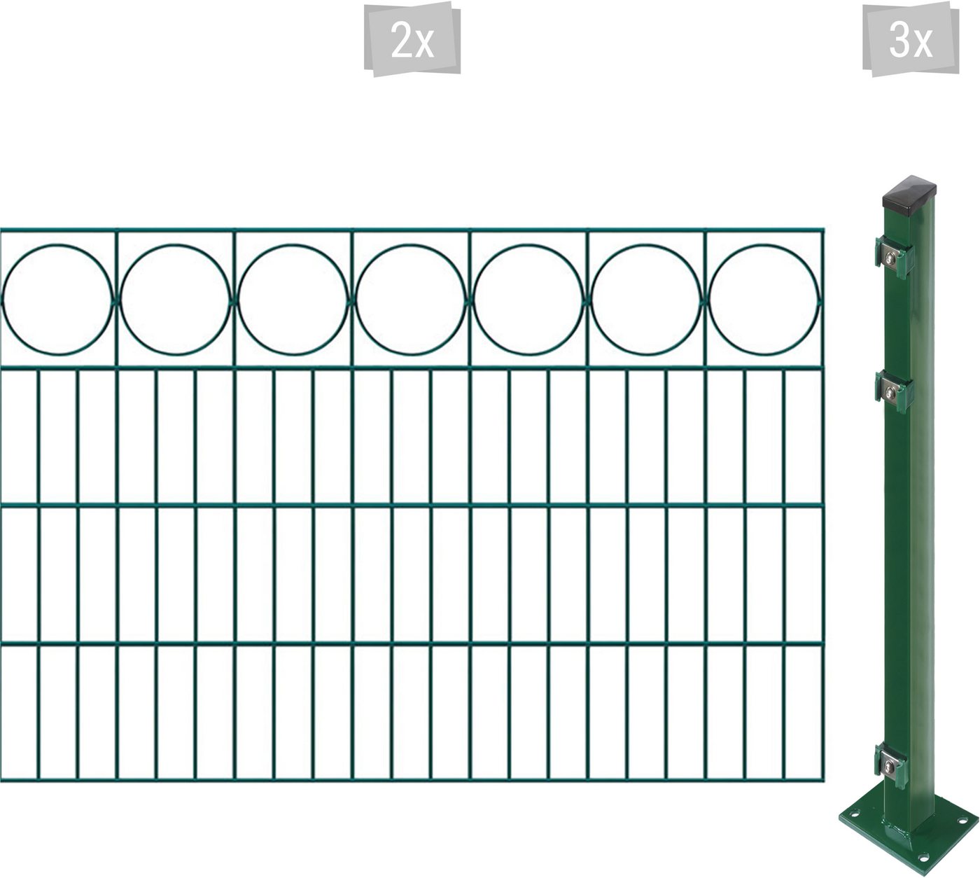 Arvotec Doppelstabmattenzaun EASY 80 zum Aufschrauben Ring" mit Zierleiste, (Set), Zaunhöhe 80 cm, Zaunlänge 2 - 60 m" von Arvotec