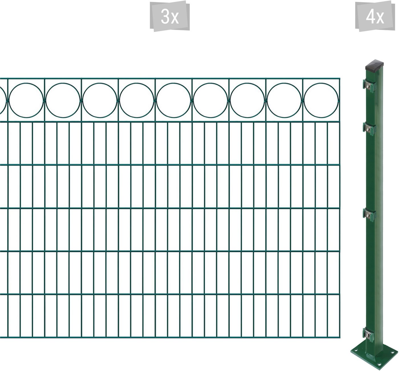 Arvotec Doppelstabmattenzaun EASY 120 zum Aufschrauben Ring" mit Zierleiste, (Set), Zaunhöhe 120 cm, Zaunlänge 2 - 60 m" von Arvotec