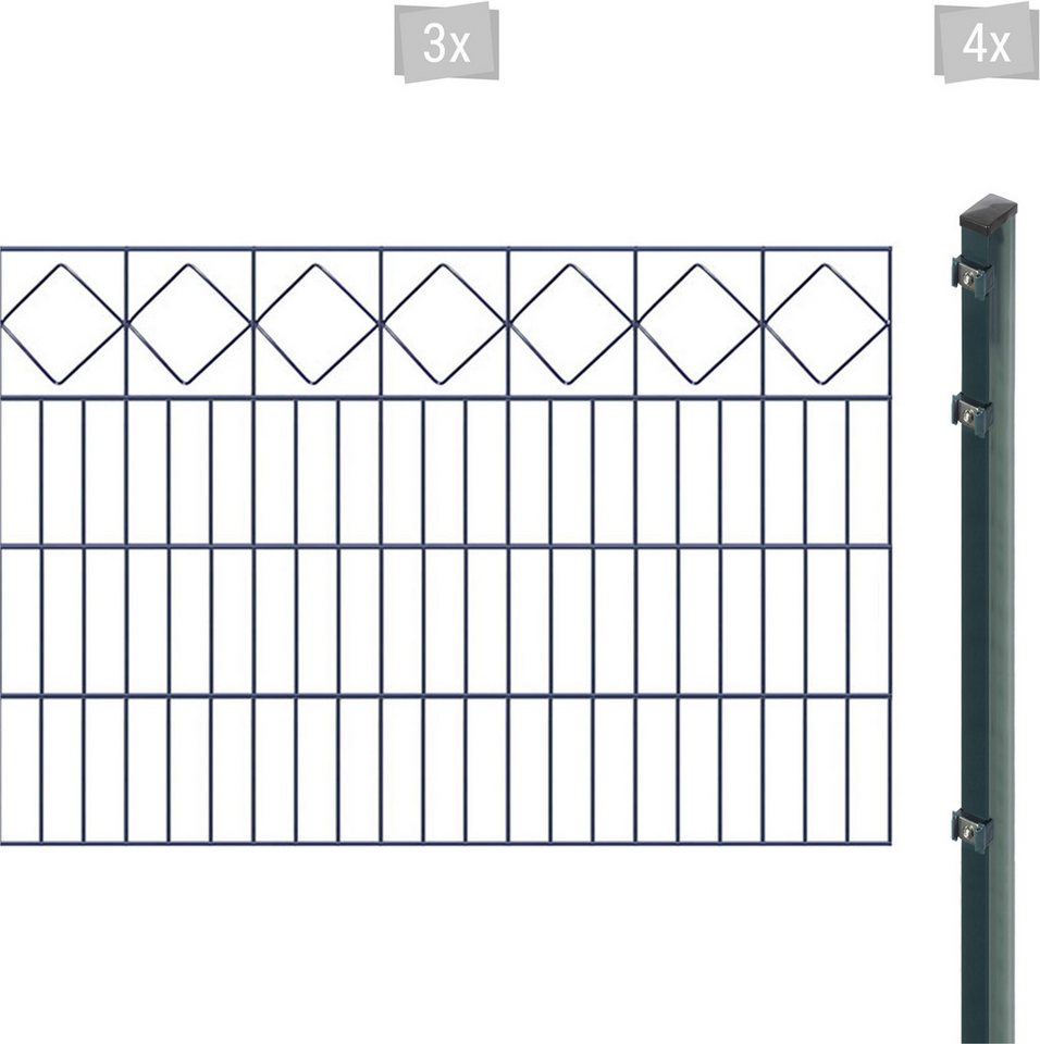 Arvotec Doppelstabmattenzaun EXCLUSIVE 80 zum Einbetonieren Karo" mit Zierleiste, (Set), Zaunhöhe 80 cm, Zaunlänge 2 - 60 m" von Arvotec