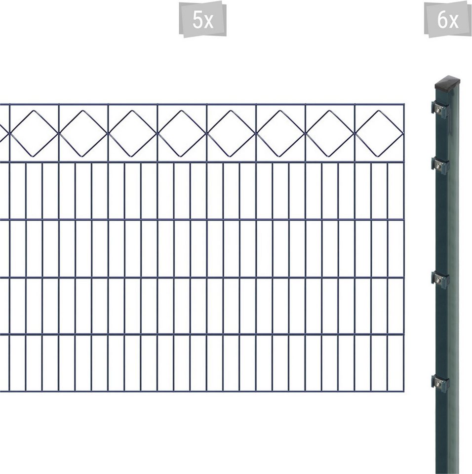 Arvotec Doppelstabmattenzaun EXCLUSIVE 100 zum Einbetonieren Karo" mit Zierleiste, (Set), Zaunhöhe 100 cm, Zaunlänge 2 - 60 m" von Arvotec