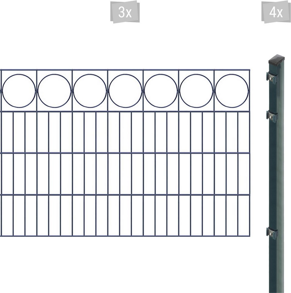 Arvotec Doppelstabmattenzaun EXCLUSIVE 80 zum Einbetonieren "Ring" mit Zierleiste, (Set), Zaunhöhe 80 cm, Zaunlänge 2 - 60 m von Arvotec