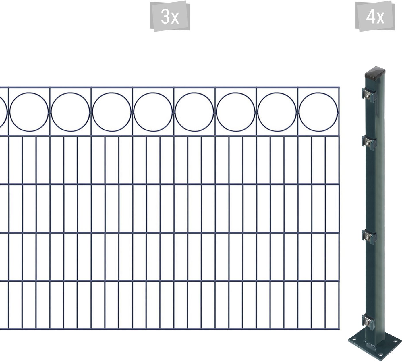 Arvotec Doppelstabmattenzaun EASY 100 zum Aufschrauben "Ring" mit Zierleiste, (Set), Zaunhöhe 100 cm, Zaunlänge 2 - 60 m von Arvotec