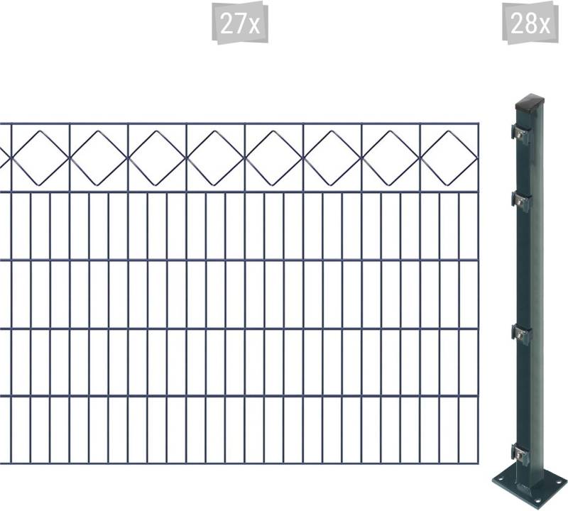 Arvotec Doppelstabmattenzaun EASY 100 zum Aufschrauben "Karo" mit Zierleiste, (Set, 55-St), Zaunhöhe 100 cm, Zaunlänge 2 - 60 m von Arvotec