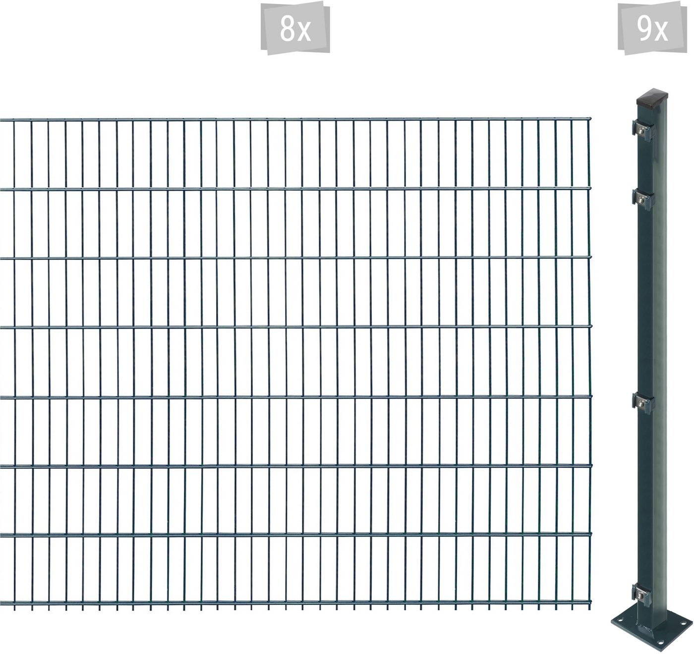 Arvotec Doppelstabmattenzaun EASY 143 zum Aufschrauben, (Set, 17-St), Zaunhöhe 143 cm, Zaunlänge 2 - 60 m von Arvotec