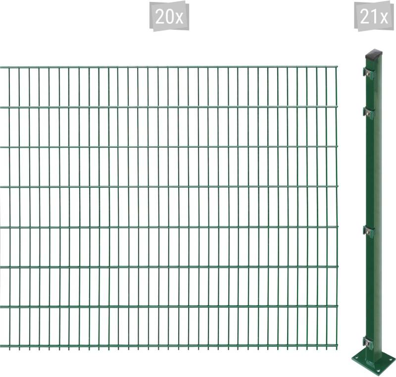 Arvotec Doppelstabmattenzaun EASY 143 zum Aufschrauben, (Set, 41-St), Zaunhöhe 143 cm, Zaunlänge 2 - 60 m von Arvotec