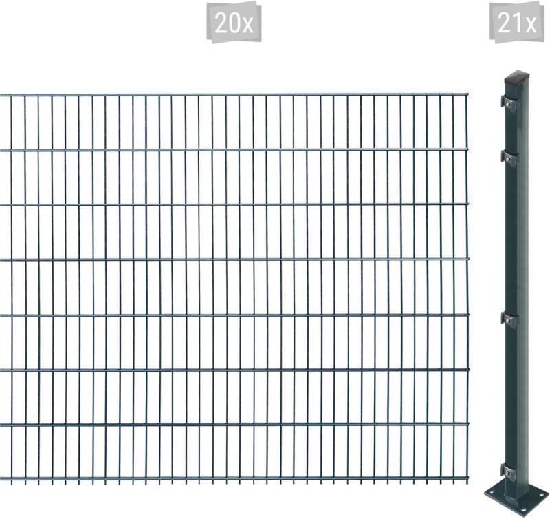 Arvotec Doppelstabmattenzaun EASY 143 zum Aufschrauben, (Set, 41-St), Zaunhöhe 143 cm, Zaunlänge 2 - 60 m von Arvotec