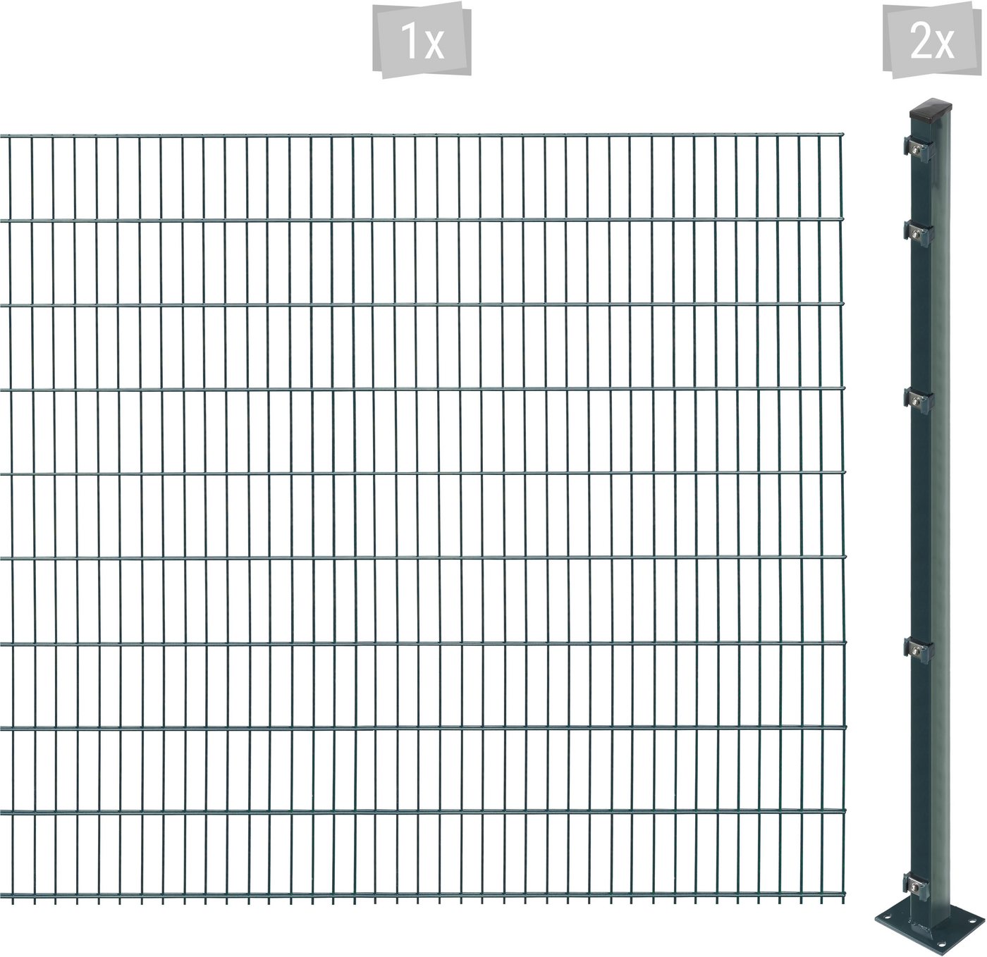 Arvotec Doppelstabmattenzaun EASY 183 zum Aufschrauben, (Set), Zaunhöhe 183 cm, Zaunlänge 2 - 60 m von Arvotec