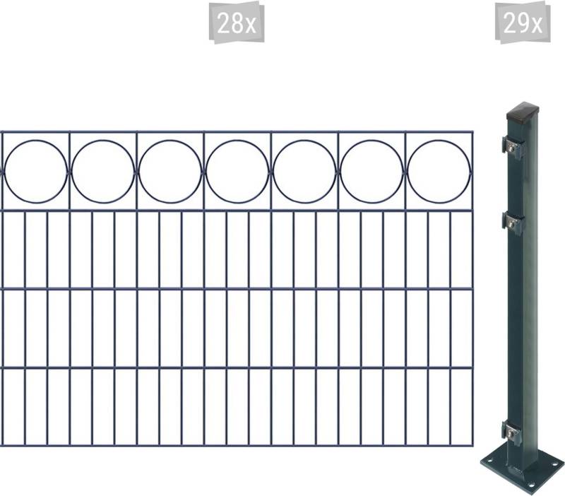 Arvotec Doppelstabmattenzaun EASY 80 zum Aufschrauben "Ring" mit Zierleiste, (Set, 57-St), Zaunhöhe 80 cm, Zaunlänge 2 - 60 m von Arvotec
