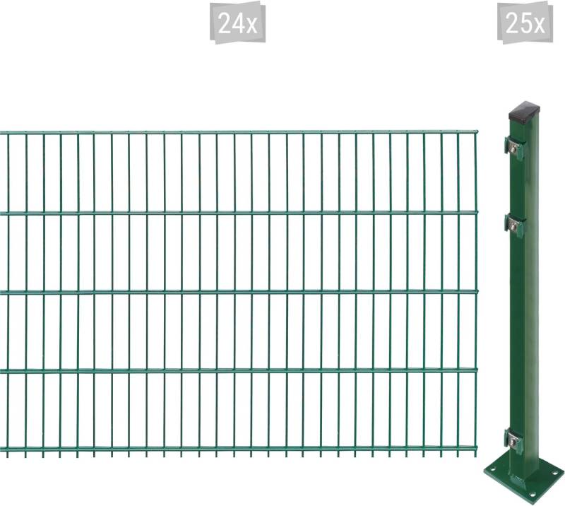 Arvotec Doppelstabmattenzaun EASY 83 zum Aufschrauben, (Set, 49-St), Zaunhöhe 83 cm, Zaunlänge 2 - 60 m von Arvotec