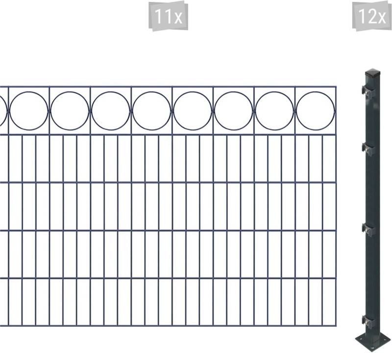 Arvotec Doppelstabmattenzaun ESSENTIAL 100 zum Aufschrauben "Ring" mit Zierleiste, (Set, 23-St), Zaunhöhe 100 cm, Zaunlänge 2 - 60 m von Arvotec