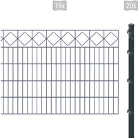 Arvotec Doppelstabmattenzaun "ESSENTIAL 100 zum Einbetonieren "Karo" mit Zierleiste" Zaunhöhe 100 cm, Zaunlänge 2 - 60 m von Arvotec