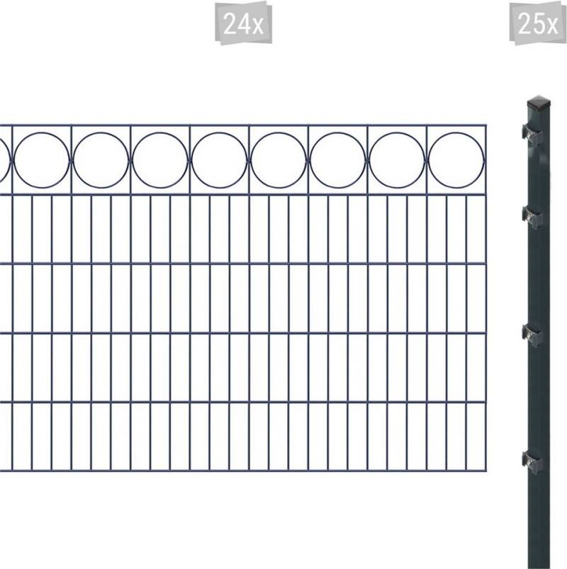 Arvotec Doppelstabmattenzaun ESSENTIAL 100 zum Einbetonieren "Ring" mit Zierleiste, (Set, 49-St), Zaunhöhe 100 cm, Zaunlänge 2 - 60 m von Arvotec