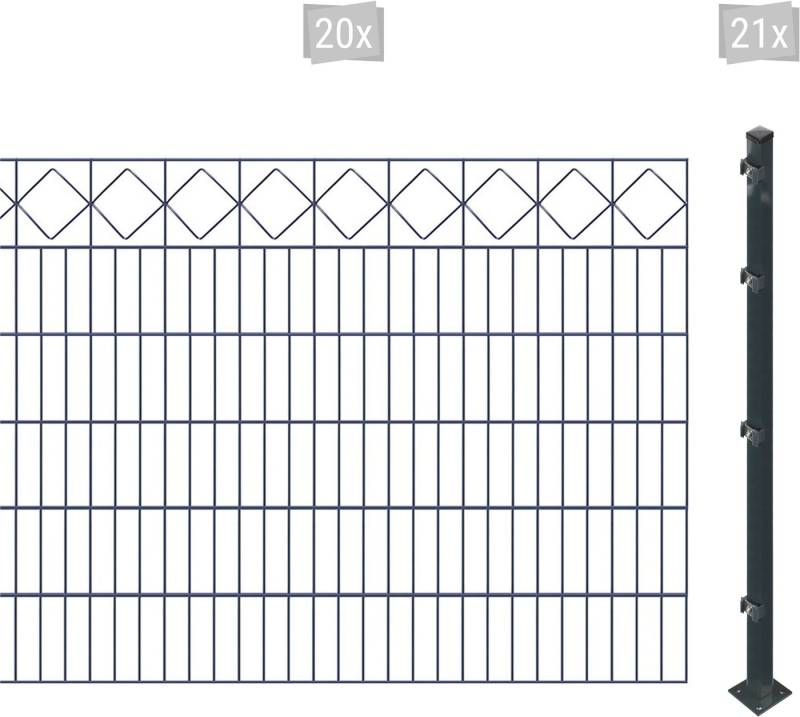 Arvotec Doppelstabmattenzaun ESSENTIAL 120 zum Aufschrauben "Karo" mit Zierleiste, (Set, 41-St), Zaunhöhe 120 cm, Zaunlänge 2 - 60 m von Arvotec