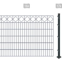 Arvotec Doppelstabmattenzaun "ESSENTIAL 120 zum Aufschrauben "Karo" mit Zierleiste", Zaunhöhe 120 cm, Zaunlänge 2 - 60 m von Arvotec