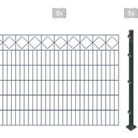 Arvotec Doppelstabmattenzaun "ESSENTIAL 120 zum Aufschrauben "Karo" mit Zierleiste" Zaunhöhe 120 cm, Zaunlänge 2 - 60 m von Arvotec