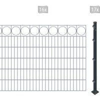 Arvotec Doppelstabmattenzaun "ESSENTIAL 120 zum Aufschrauben "Ring" mit Zierleiste", Zaunhöhe 120 cm, Zaunlänge 2 - 60 m von Arvotec