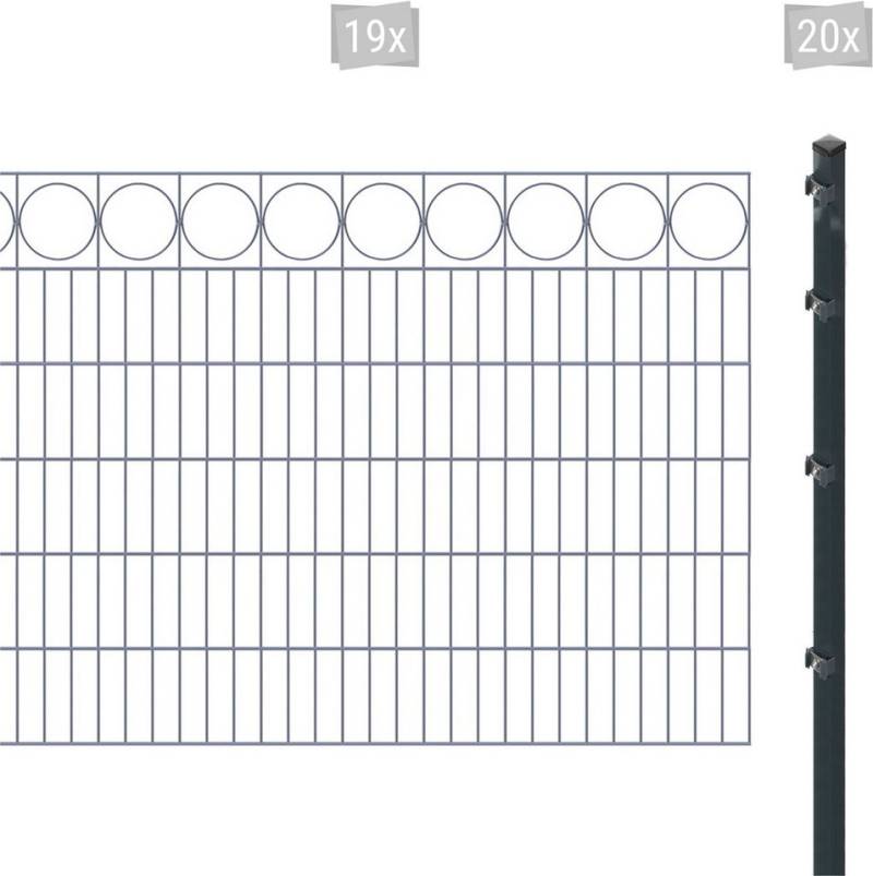 Arvotec Doppelstabmattenzaun ESSENTIAL 120 zum Einbetonieren "Ring" mit Zierleiste, (Set, 39-St), Zaunhöhe 120 cm, Zaunlänge 2 - 60 m von Arvotec