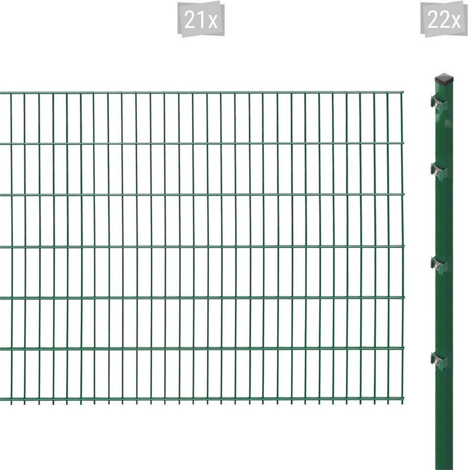 Arvotec Doppelstabmattenzaun ESSENTIAL 123 zum Einbetonieren, (Set, 43-St), Zaunhöhe 123 cm, Zaunlänge 2 - 60 m von Arvotec