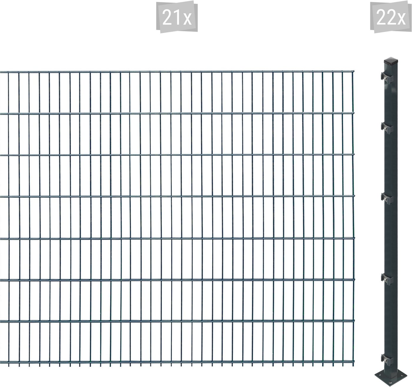 Arvotec Doppelstabmattenzaun ESSENTIAL 143 zum Aufschrauben, (Set, 43-St), Zaunhöhe 143 cm, Zaunlänge 2 - 60 m von Arvotec