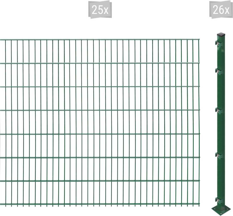 Arvotec Doppelstabmattenzaun ESSENTIAL 143 zum Aufschrauben, (Set, 51-St), Zaunhöhe 143 cm, Zaunlänge 2 - 60 m von Arvotec