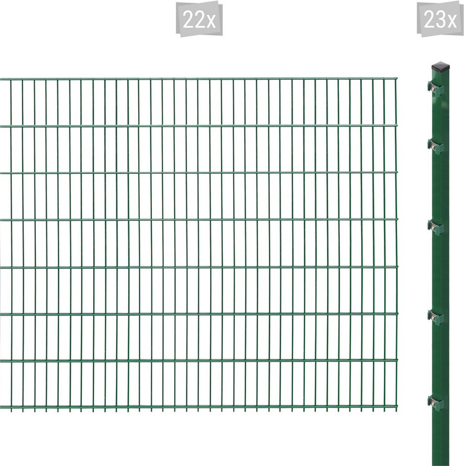 Arvotec Doppelstabmattenzaun ESSENTIAL 143 zum Einbetonieren, (Set, 45-St), Zaunhöhe 143 cm, Zaunlänge 2 - 60 m von Arvotec
