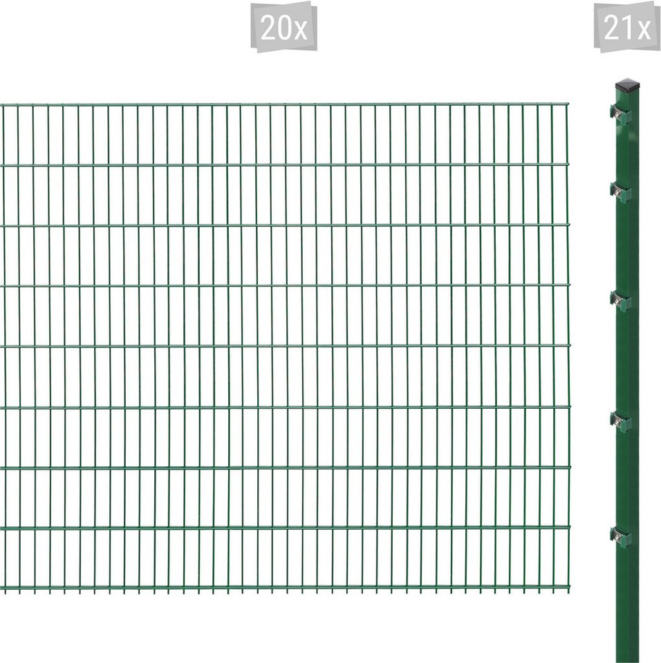 Arvotec Doppelstabmattenzaun ESSENTIAL 163 zum Einbetonieren, (Set, 41-St), Zaunhöhe 163 cm, Zaunlänge 2 - 60 m von Arvotec