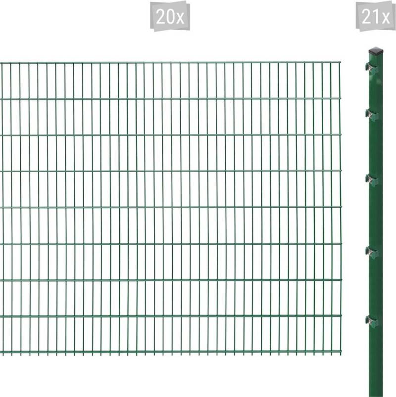 Arvotec Doppelstabmattenzaun ESSENTIAL 163 zum Einbetonieren, (Set, 41-St), Zaunhöhe 163 cm, Zaunlänge 2 - 60 m von Arvotec