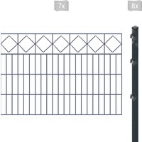 Arvotec Doppelstabmattenzaun "ESSENTIAL 80 zum Einbetonieren "Karo" mit Zierleiste" Zaunhöhe 80 cm, Zaunlänge 2 - 60 m von Arvotec