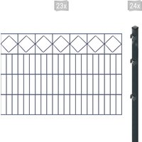 Arvotec Doppelstabmattenzaun "ESSENTIAL 80 zum Einbetonieren "Karo" mit Zierleiste", Zaunhöhe 80 cm, Zaunlänge 2 - 60 m von Arvotec