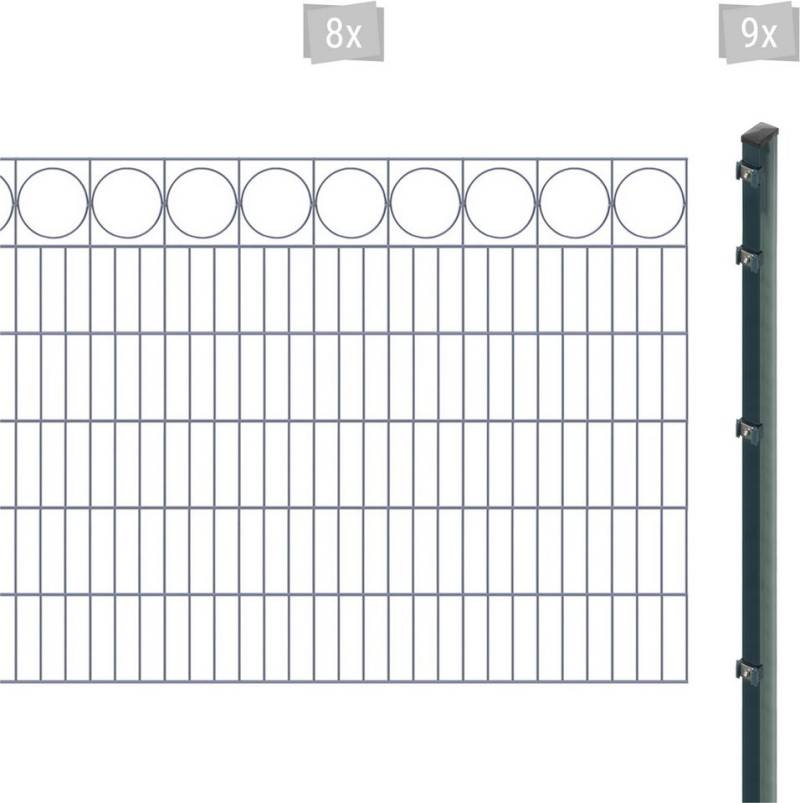Arvotec Doppelstabmattenzaun EXCLUSIVE 120 zum Einbetonieren "Ring" mit Zierleiste, (Set, 17-St), Zaunhöhe 120 cm, Zaunlänge 2 - 60 m von Arvotec