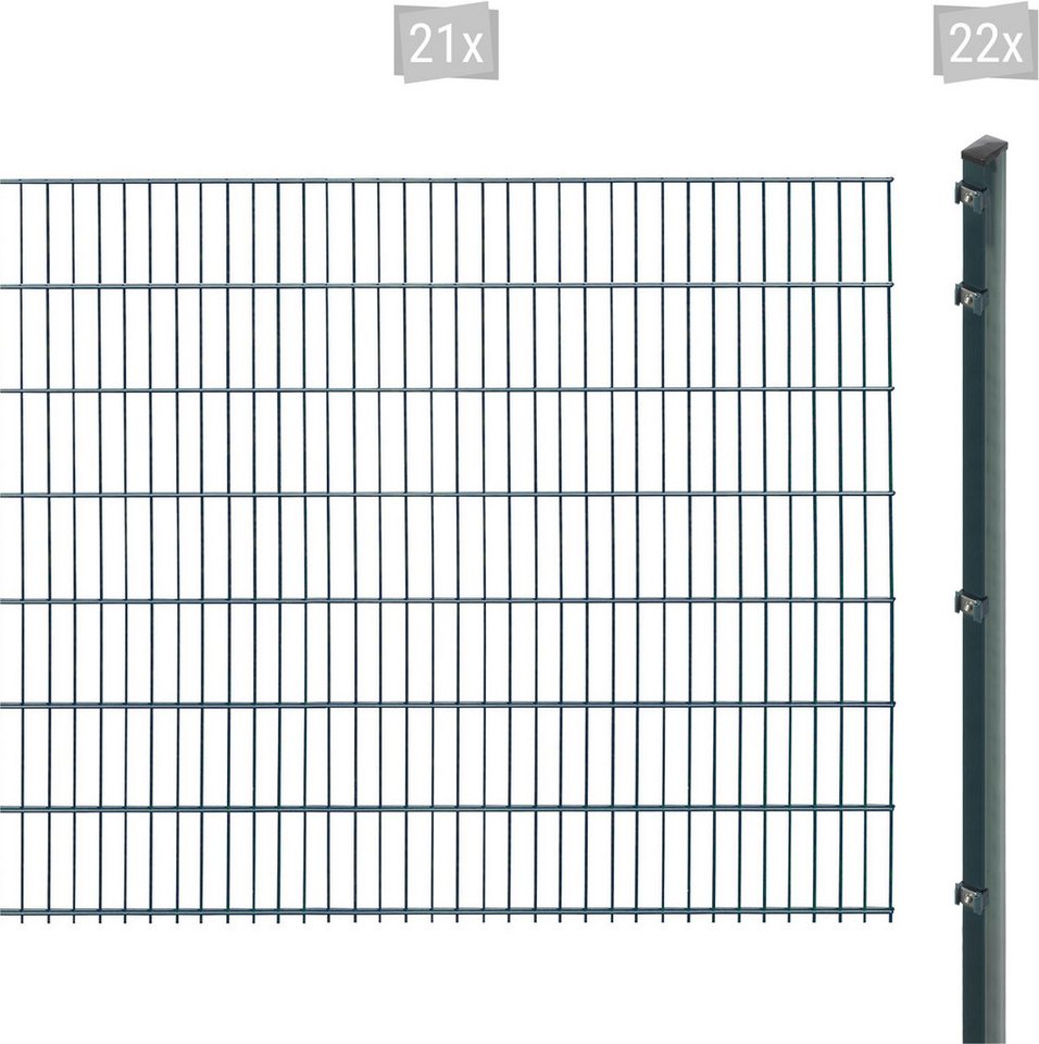 Arvotec Doppelstabmattenzaun EXCLUSIVE 143 zum Einbetonieren, (Set, 43-St), Zaunhöhe 143 cm, Zaunlänge 2 - 60 m von Arvotec