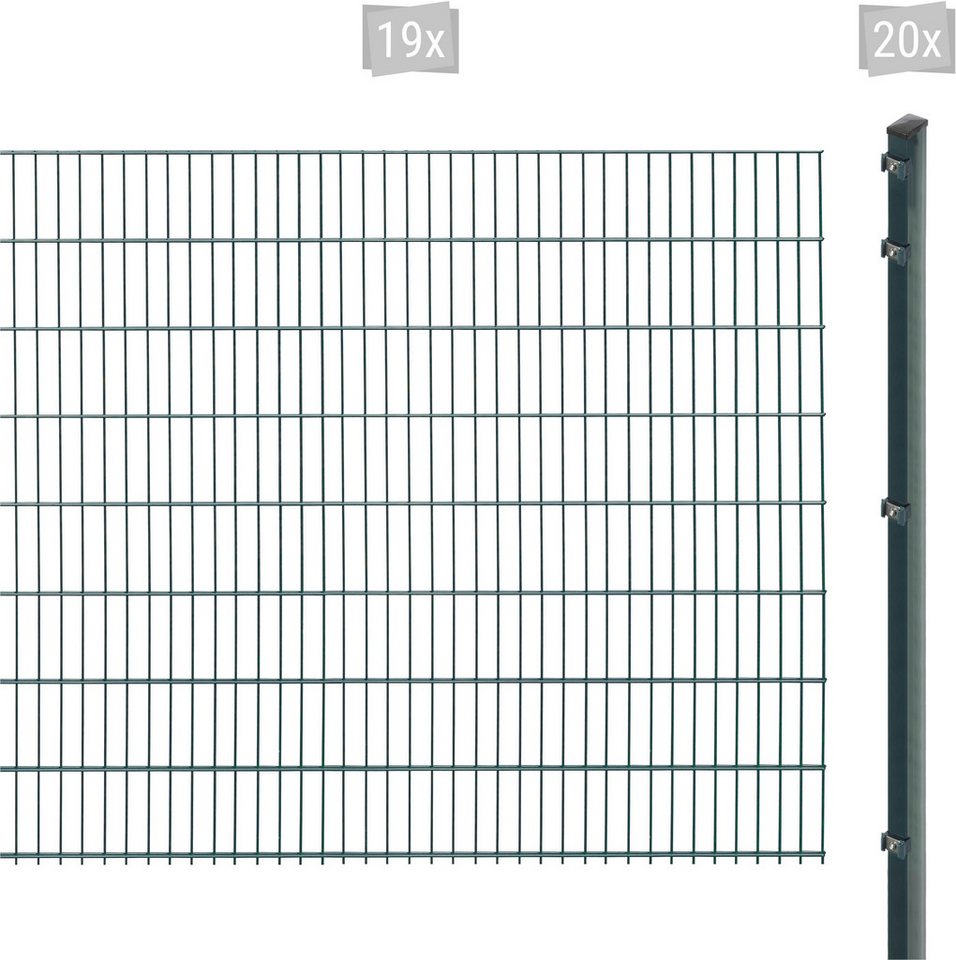 Arvotec Doppelstabmattenzaun EXCLUSIVE 163 zum Einbetonieren, (Set, 39-St), Zaunhöhe 163 cm, Zaunlänge 2 - 60 m von Arvotec