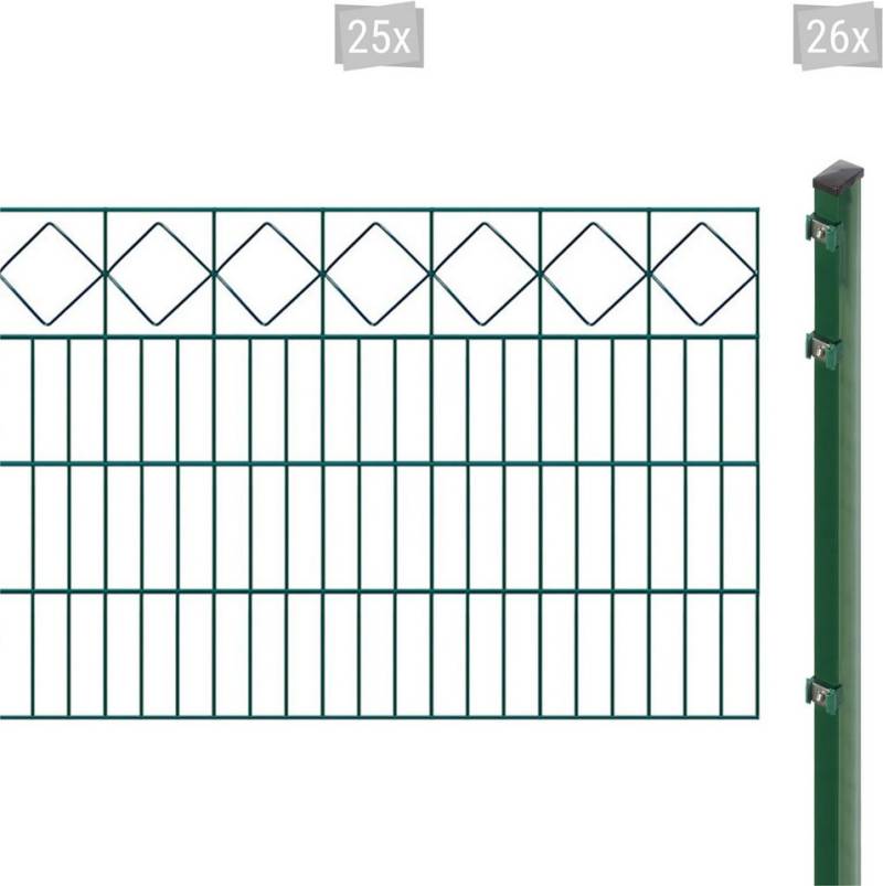 Arvotec Doppelstabmattenzaun EXCLUSIVE 80 zum Einbetonieren "Karo" mit Zierleiste, (Set, 51-St), Zaunhöhe 80 cm, Zaunlänge 2 - 60 m von Arvotec