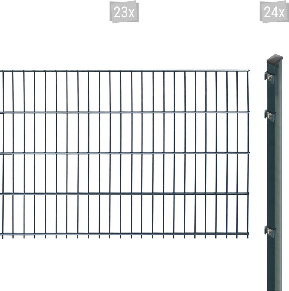 Arvotec Doppelstabmattenzaun EXCLUSIVE 83 zum Einbetonieren, (Set, 47-St), Zaunhöhe 83 cm, Zaunlänge 2 - 60 m von Arvotec