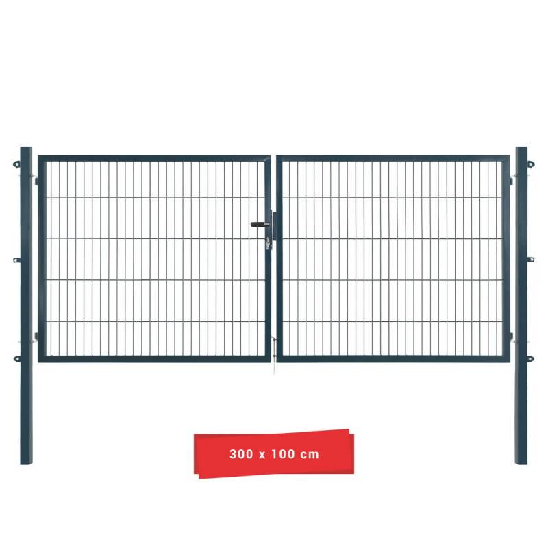 Arvotec Doppeltor 'Essential' anthrazit 300 x 100 cm, mit Zaunanschluss Arvotec Doppeltor 'Essential' anthrazit 300 x 100 cm, mit Zaunanschluss von Arvotec