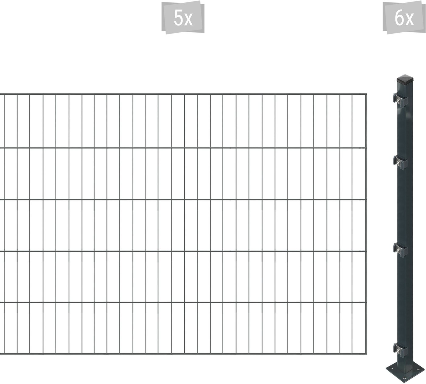 Arvotec Einstabmattenzaun ESSENTIAL 100 zum Einbetonieren, (Set), Zaunhöhe 100 cm, Zaunlänge 2 - 60 m von Arvotec