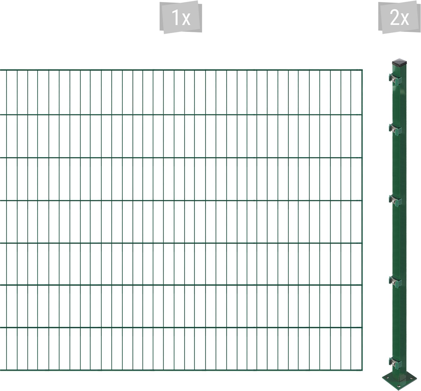 Arvotec Einstabmattenzaun ESSENTIAL 140 zum Einbetonieren, (Set), Zaunhöhe 140 cm, Zaunlänge 2 - 60 m von Arvotec