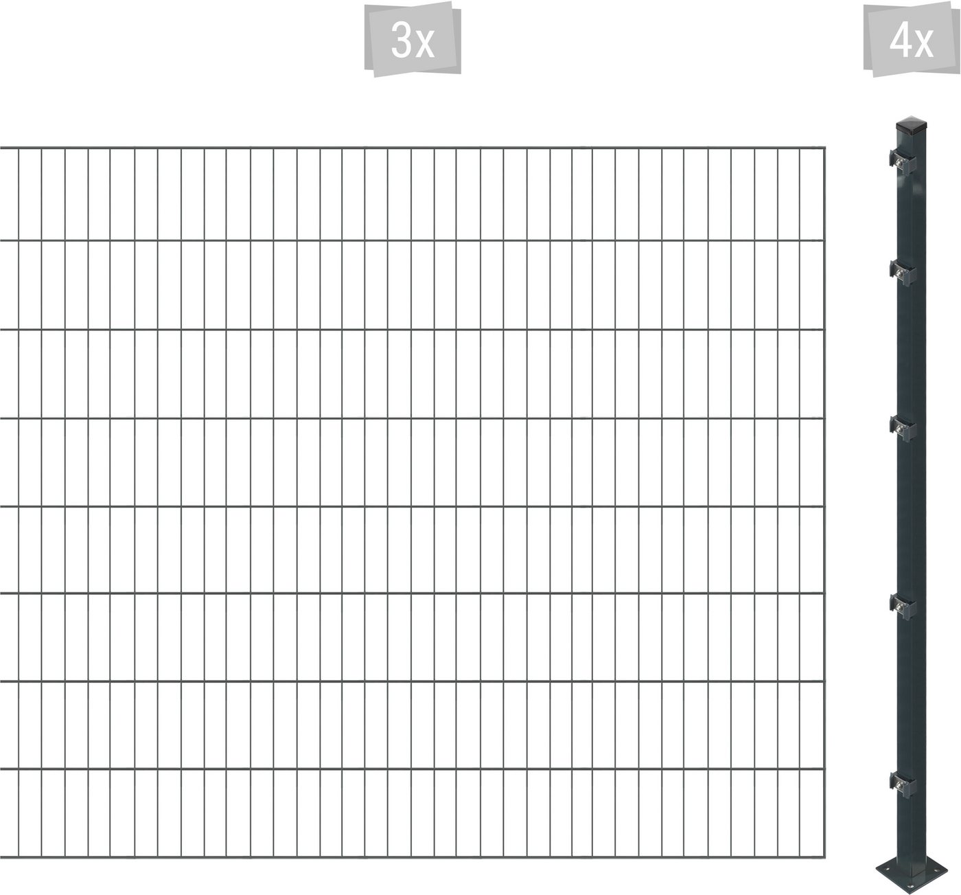 Arvotec Einstabmattenzaun ESSENTIAL 160 zum Einbetonieren, (Set), Zaunhöhe 160 cm, Zaunlänge 2 - 60 m von Arvotec