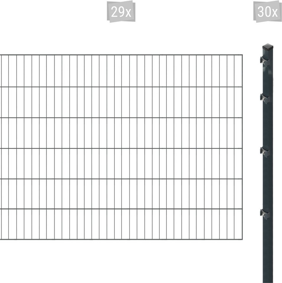 Arvotec Einstabmattenzaun ESSENTIAL 120 zum Aufschrauben, (Set, 59-St), Zaunhöhe 120 cm, Zaunlänge 2 - 60 m von Arvotec