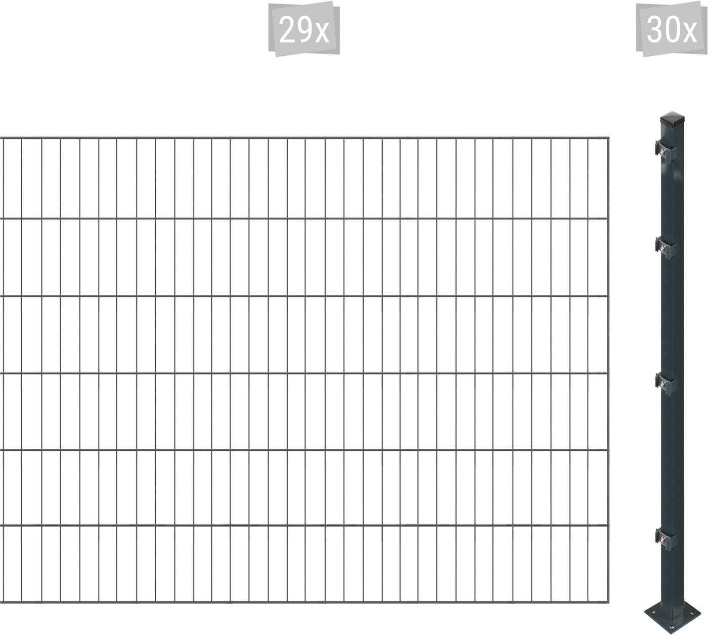 Arvotec Einstabmattenzaun ESSENTIAL 120 zum Einbetonieren, (Set, 59-St), Zaunhöhe 120 cm, Zaunlänge 2 - 60 m von Arvotec