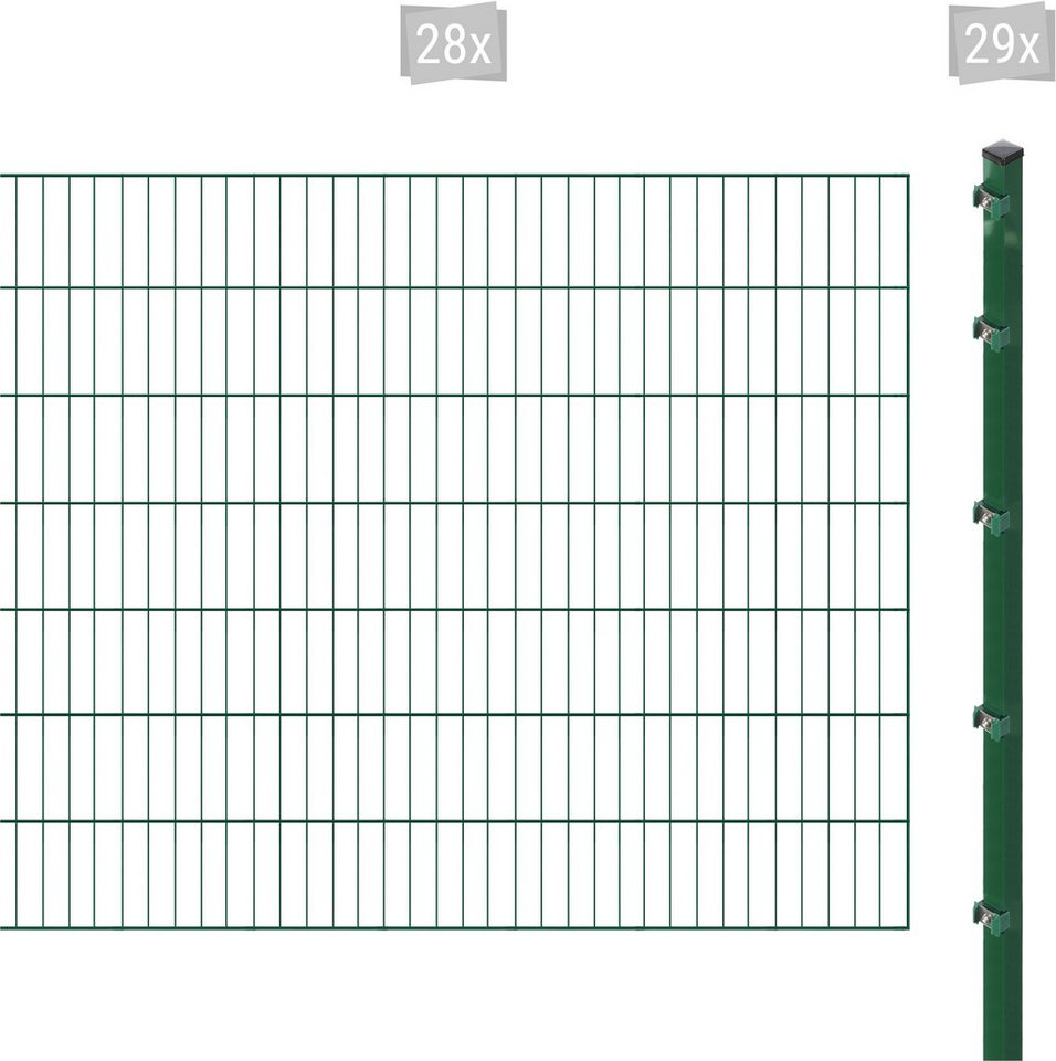 Arvotec Einstabmattenzaun ESSENTIAL 140 zum Aufschrauben, (Set, 57-St), Zaunhöhe 140 cm, Zaunlänge 2 - 60 m von Arvotec
