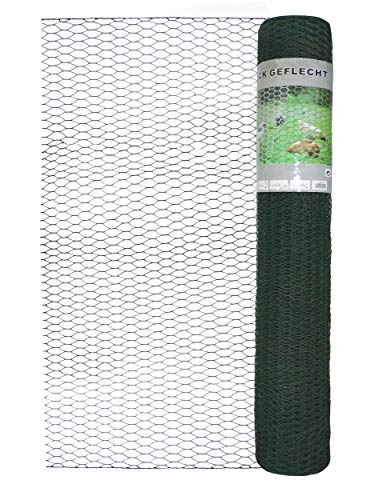 Arvotec Sechseckgeflecht, grün, 25 x 25 mm, 50 cm, 10 m - ideal für Kaninchen, Hasen, Meerschweinchen, Geflügel, Volieren oder Pflanzen- & Baumschutz - flexibel und einfach zu handhaben von Arvotec