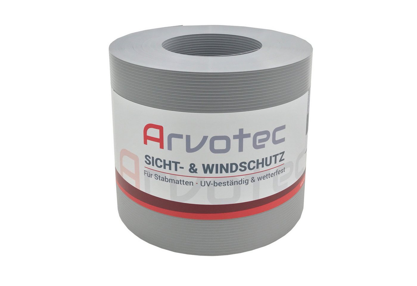 Arvotec Sichtschutzstreifen Sichtschutzstreifen 25 m (Rolle) "gerillt" Fenstergrau RAL 7040 von Arvotec