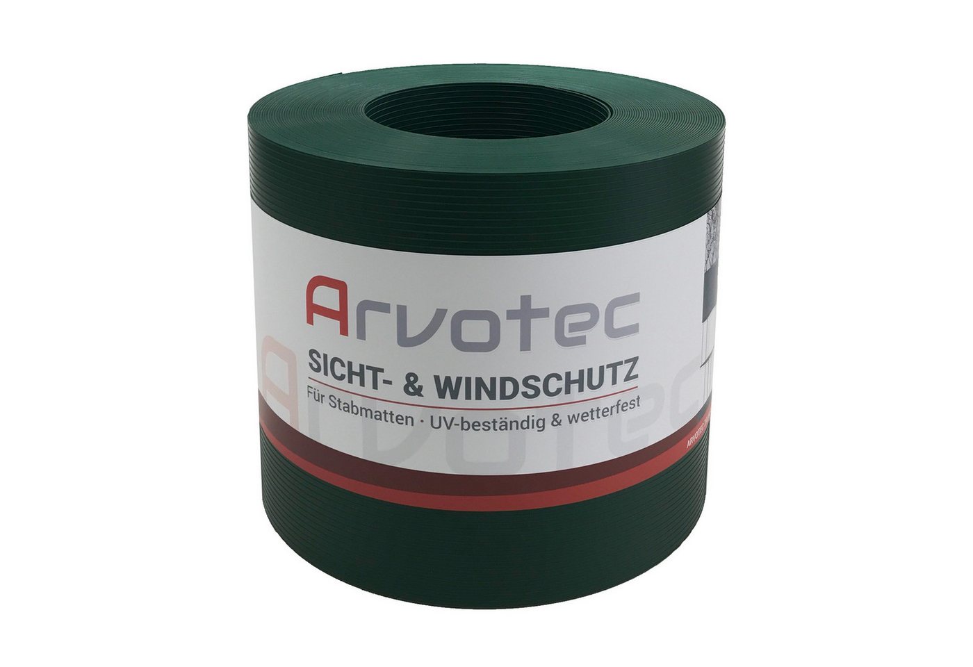 Arvotec Sichtschutzstreifen Sichtschutzstreifen 25 m (Rolle) "gerillt" Grün RAL 6005 von Arvotec
