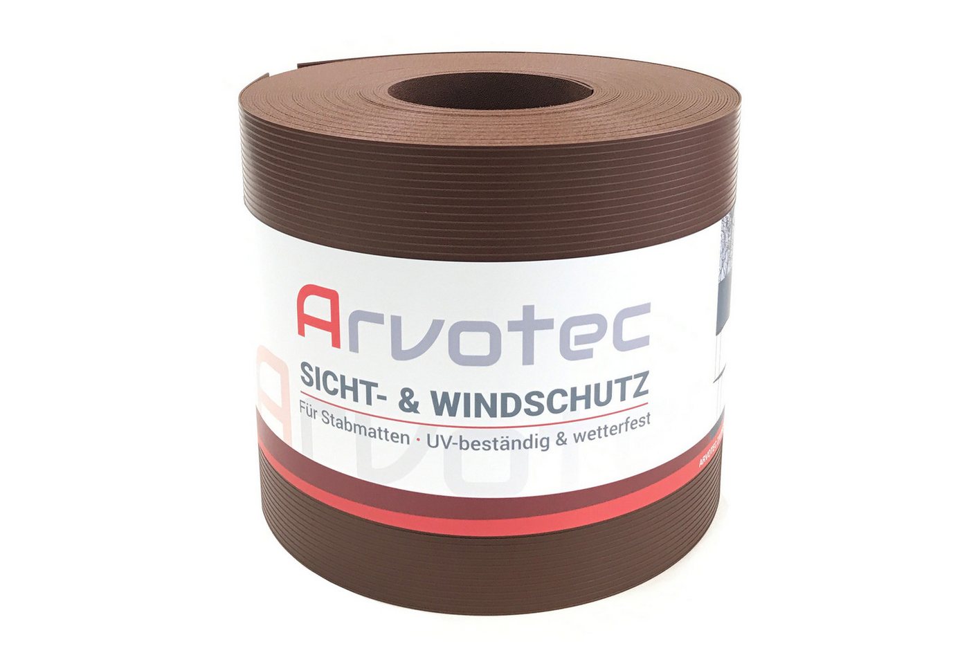 Arvotec Sichtschutzstreifen Sichtschutzstreifen 25 m (Rolle) "gerillt" Nussbraun RAL 8011, keine Klemmschienen nötig von Arvotec