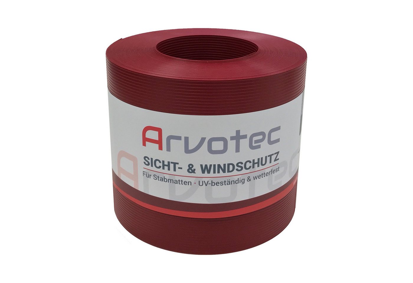 Arvotec Sichtschutzstreifen Sichtschutzstreifen 25 m (Rolle) "gerillt" Rot RAL 3011 von Arvotec