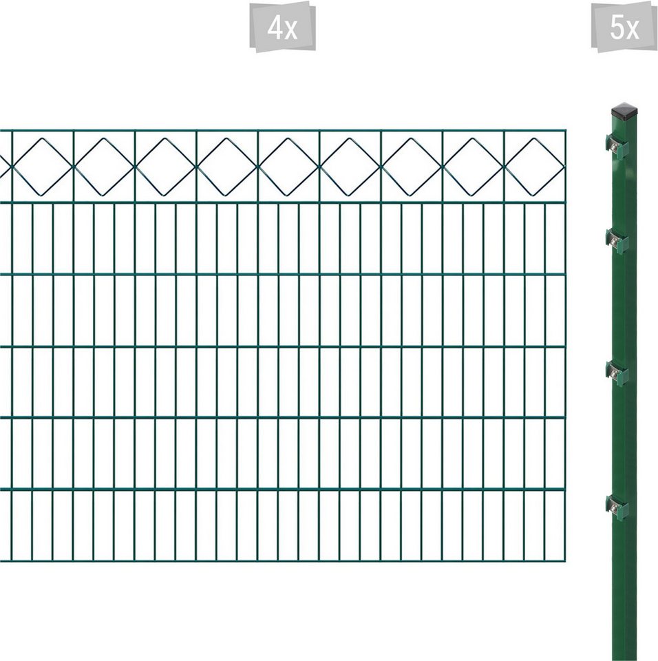 Arvotec Doppelstabmattenzaun ESSENTIAL 120 zum Einbetonieren Karo" mit Zierleiste, (Set), Zaunhöhe 120 cm, Zaunlänge 2 - 60 m" von Arvotec